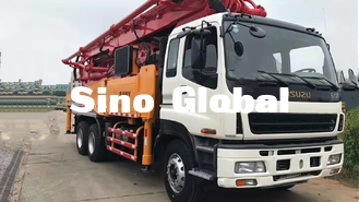 รถปั๊มคอนกรีตมือสองสีแดง ซันนี่ 46m พร้อม Isuzu แชสซี