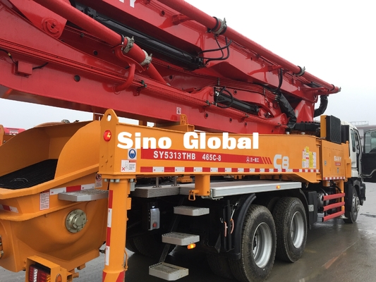 รถปั๊มคอนกรีตมือสองสีแดง ซันนี่ 46m พร้อม Isuzu แชสซี