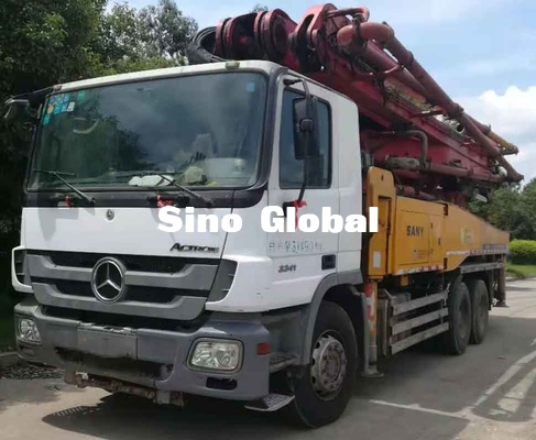 12Mpa รถปั๊มคอนกรีตมือสอง Euro4 46m 4 ส่วนการเข้าถึงแนวตั้ง