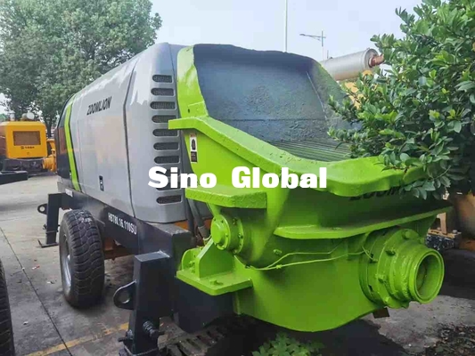 Zoomlion ปั๊มพ่วงคอนกรีตมือสอง HBT60.13 174KW สีเทาสีเขียว