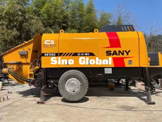 75KW ปั๊มพ่วงคอนกรีตไฟฟ้ามือสอง ซันนี่ Yellow HBT60C